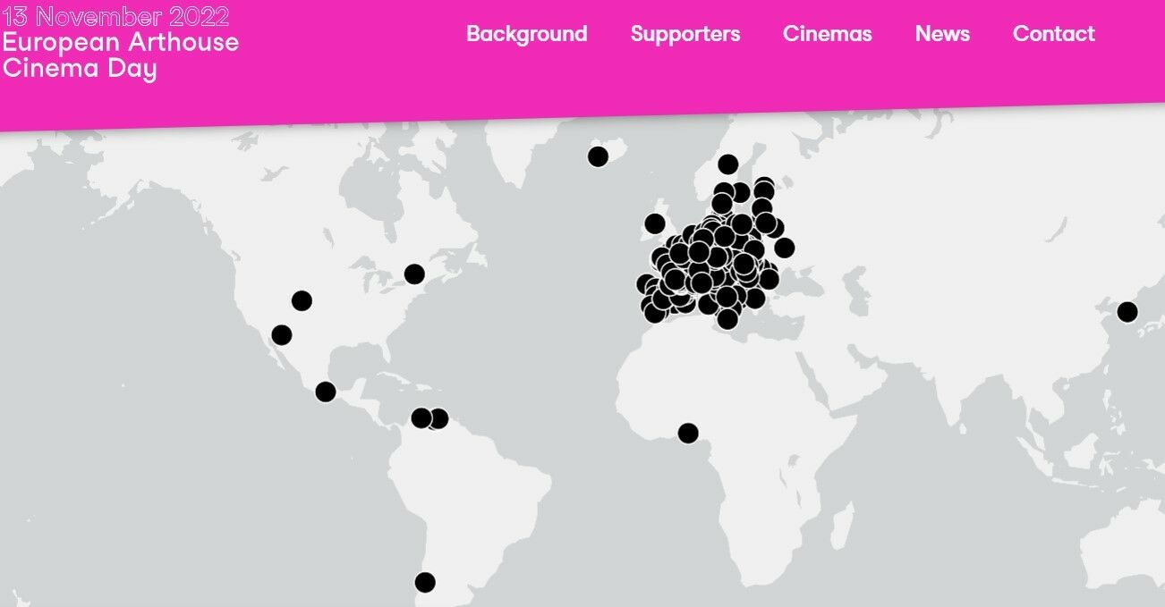 Map of participating cinemas in 2022 (artcinemaday.org)