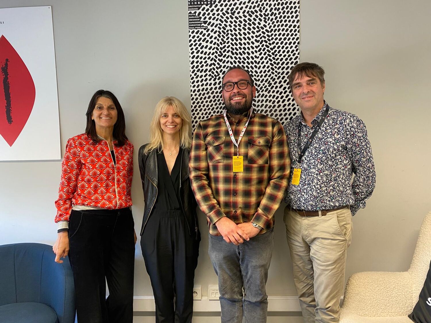 The CICAE jury with Joanna Łapińska, Artistic Director of the festival. From left to right: Sabine Putorti, Joanna Łapińska, Gregor Janežič, and Björn Olofsson